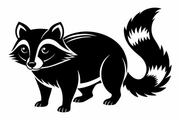 tanuki line art silhouette vector illustration