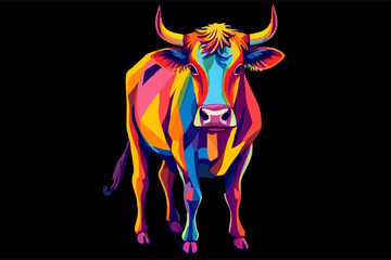 colorful cow abstract beground illustration