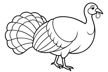 turkey line art silhouette vector illustration