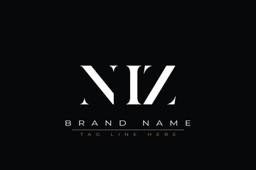 NIZ abstract letter logo design. This logo is designed by three abstract letters
