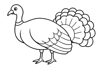 turkey line art silhouette vector illustration