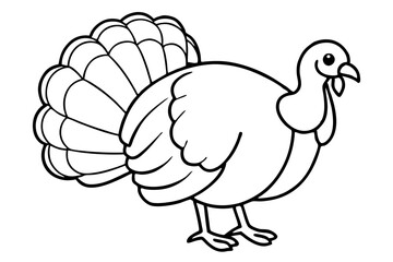 turkey line art silhouette vector illustration