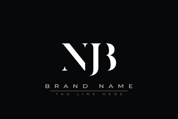 NJB abstract letter logo design. This logo is designed by three abstract letters