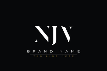 NJN abstract letter logo design. This logo is designed by three abstract letters