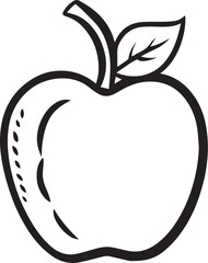 Doodle Apple Icon Hand Drawn Line Art Vector Illustration