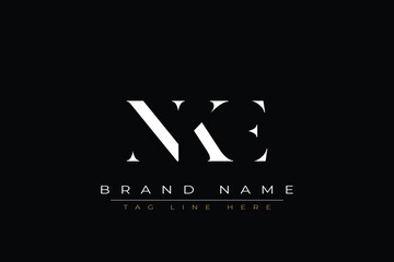 NKE abstract letter logo design. This logo is designed by three abstract letters