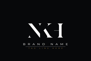 NKH abstract letter logo design. This logo is designed by three abstract letters