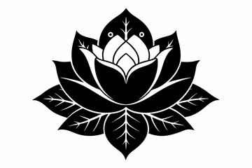 zenobia flower line art silhouette vector illustration