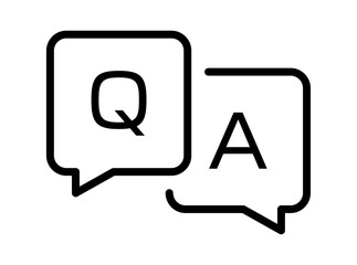 Question and answer bubble icon. QA sign