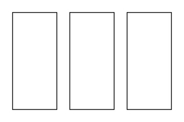 Three-Column Chart for Comparison and Data Categorization. Illustration. Isolated on white