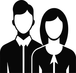man and woman silhouette vector