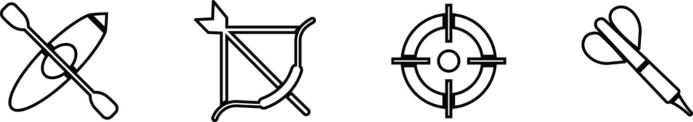 Target Icon in trendy line style set isolated on transparent background