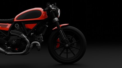 motorcycle scrambler style on black background