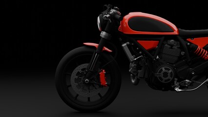 Obraz premium motorcycle scrambler style on black background