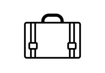 Icono negro de malet&iacute;n en fondo blanco