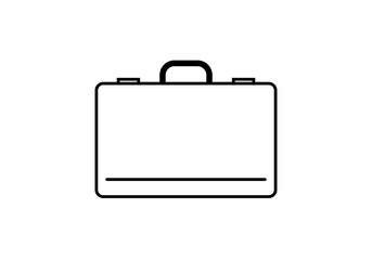 Icono negro de maletín en fondo blanco