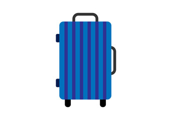 Maleta de viaje de barras azul oscuro y claro en barras