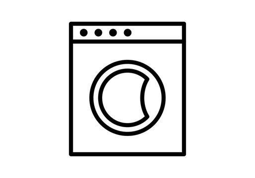 Icono negro de lavadora para lavar ropa