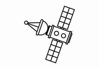 Icono negro de satélite de medios de comunicación