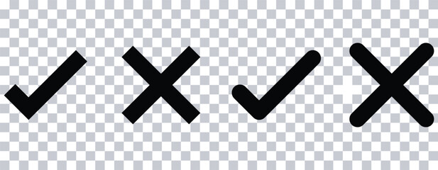 tick and cross icon. 