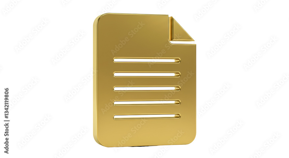 Poster isolated golden document with lines