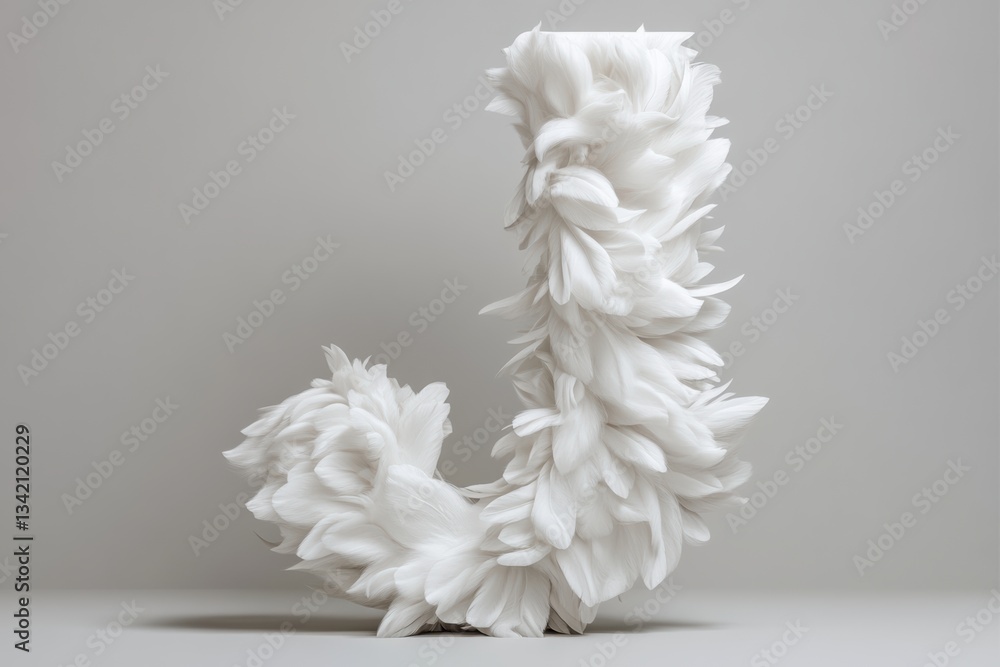 Poster fluffy letter j with a vibrant gradient and soft texture for creative designs generative ai