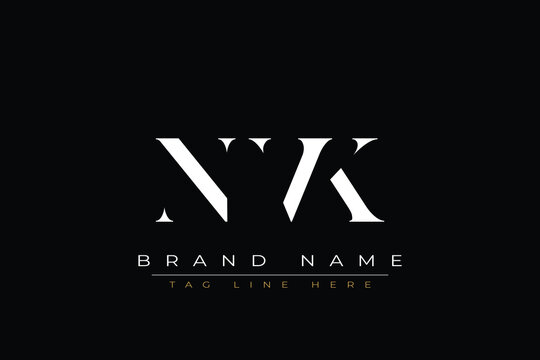 NVK abstract letter logo design. This logo is designed by three abstract letters