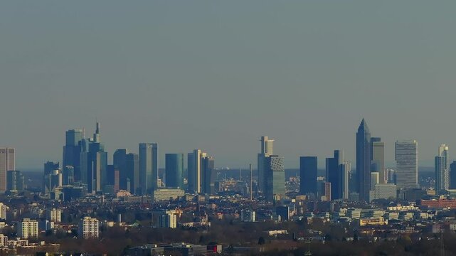 the skyline of frankfurt germany 4k 25fps video