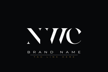 NWC abstract letter logo design. This logo is designed by three abstract letters