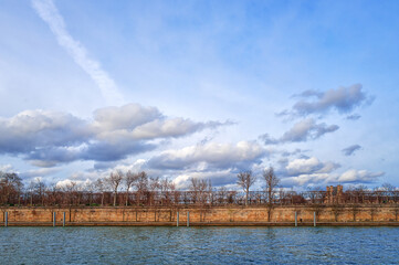 Dock of the Sein in Paris near the garden Tuileries and Louvre museum