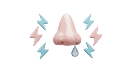 Isolated Red Nose with Lightning Bolt