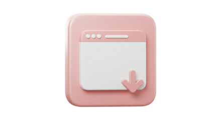 Isolated Pastel Download Icon with Arrow
