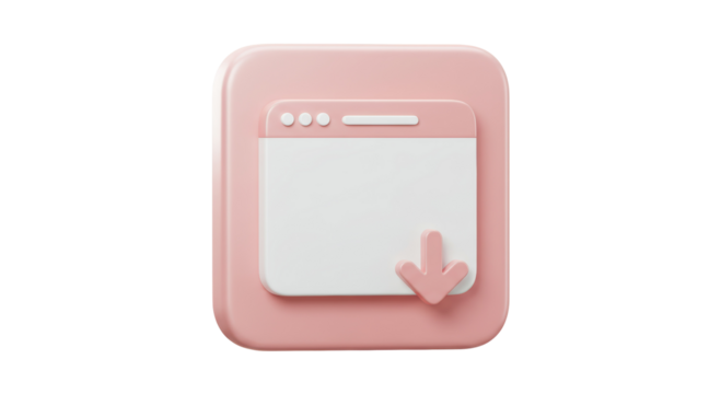 Isolated Pastel Download Icon with Arrow