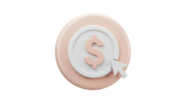 Isolated Pastel Click for Payment Icon