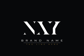 NXY abstract letter logo design. This logo is designed by three abstract letters
