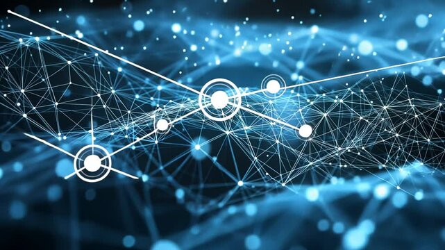 Abstract Digital Network Connection, Futuristic Technology Data Background Visual