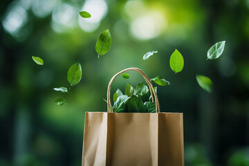 Generative AI Eco Friendly Promotion Shopping Bag Cart Box Package Recycling Concept