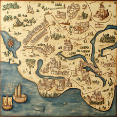 ancient medieval map of the world