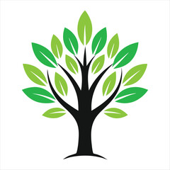 Fototapeta premium Stylized vector tree logo icon