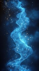 Celestial River: A Digital Abstract of a Sparkling Blue Stream