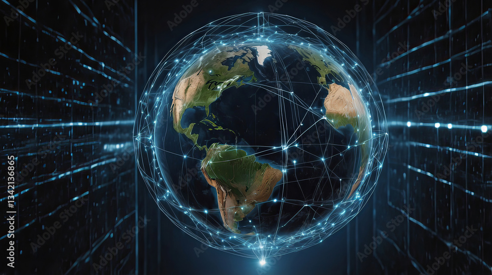 Fototapete this is a computergenerated image featuring a beautifully rendered globe that is surrounded by an in
