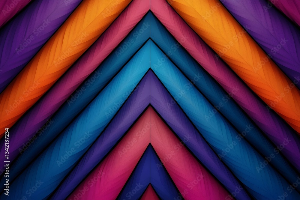 Poster Colorful chevron pattern creating dynamic visual effect