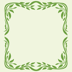 Obraz premium Floral Green Vine Frame | Decorative Border vector illustration
