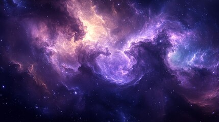 Fototapeta premium Cosmic Nebula in Vibrant Purple and Pink Hues