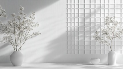 Abstract white background with clean geometric lines and smooth light gradients, perfect for a minimalist style