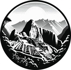 Machu Picchu minimalist logo