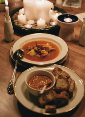 red seafood soup for dinner