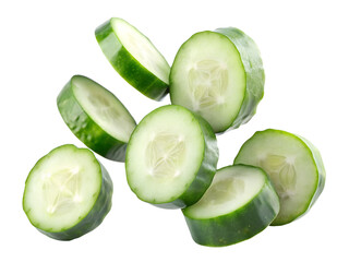 cucumber slices isolated on white background