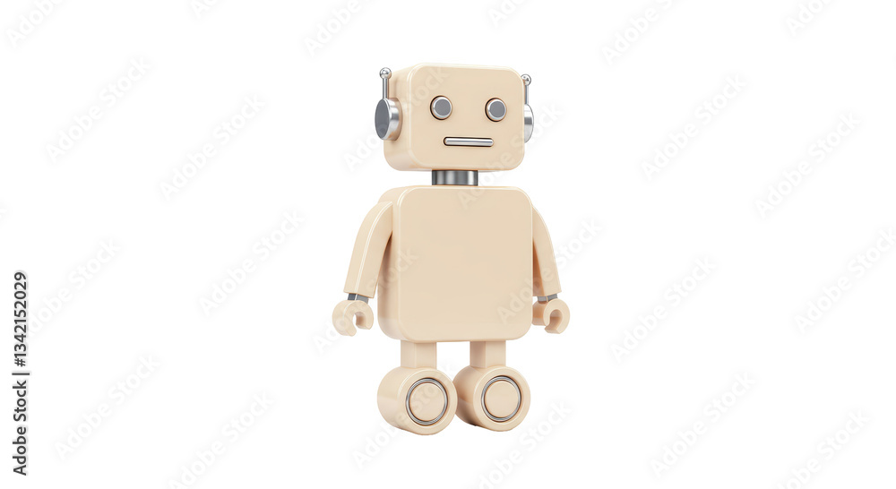 Poster isolated robot toy 3d render