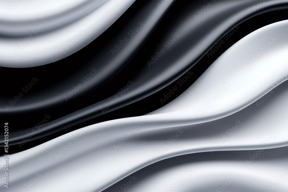 Poster black and white wavy stripes creating an elegant abstract background